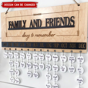 Days to Remember Farmhouse Calendar Birthday Personalozed Wall Hanging Calendars, Christmas Gift for Family and Friends