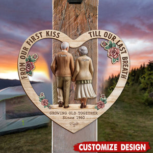 Personalized Couple Wooden Sign - Anniversary Gift Idea For Husband,Wife