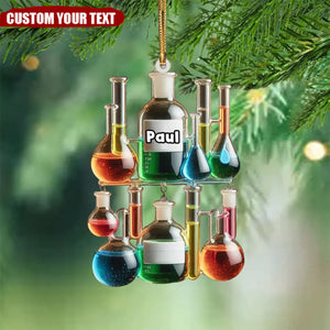 Personalized Glass Chemistry Christmas Ornament Gift for Teacher- 2024 New Release