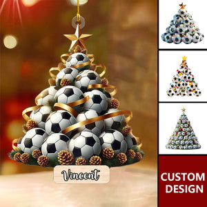 Personalized Soccer Christmas Tree Ornament Gift For Soccer Lover-2024 New Release