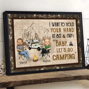 Baby, Let's Go Camping Horizontal Poster - Gift For Couple, Camping Lovers