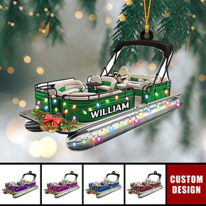 Personalized Pontoon Boat Christmas Ornament - 2024 New Release