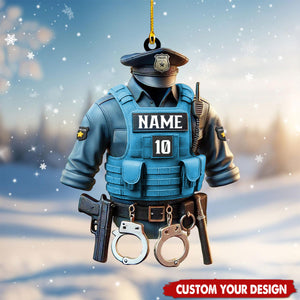 Personalized Police Officer Ornament,Custom Name & Badge Number - 2024 New Release