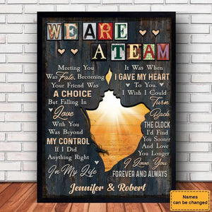 Personalized We're A Team Poster-Gift For Couple Anniversary