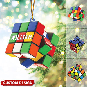 Personalized Rubiks Cube Ornament, Gift For Rubiks Cube Lovers - 2024 New Release