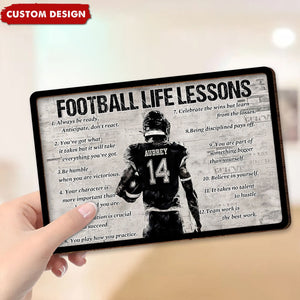 Personalized Football Life Lesson 2-Layered Wooden Plaque - Gift For Football Lovers