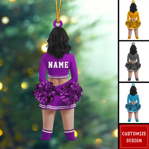 Cheerleading Pom pom Girl Personalized Ornament