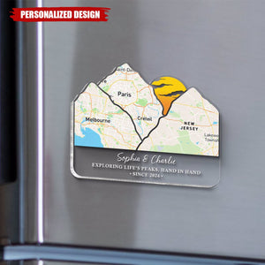 Adventure Together Mountain-Personalized Acrylic Magnet-Anniversary Valentine's Day Gift