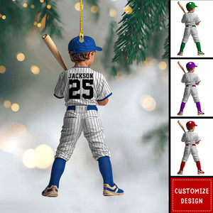Personalized Kid Baseball Player Christmas Ornament Gift For Baseball Lover-2024 New Release