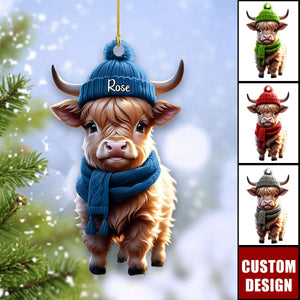 Personalized Highland Cow Scotland Ornament-Gift For Farmer-2024 New Release