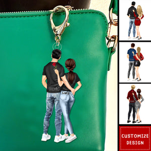 Personalized Acrylic Couple Keychain Gift For Wife,Husband