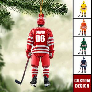 Personalized Hockey Player Christmas Ornament Gift For Hockey Lovers-2024 New Release