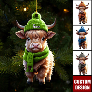 Personalized Highland Cow Scotland Ornament-Gift For Farmer-2024 New Release