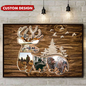 Personalized Deer Photo Collage Poster, Hunting Gifts For Deer Hunters