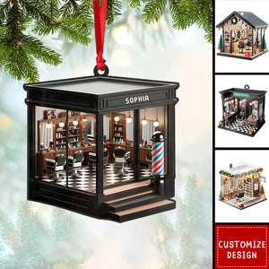 Personalized Barber Shop Christmas Ornaments - Gift For Barber - 2024 New Release