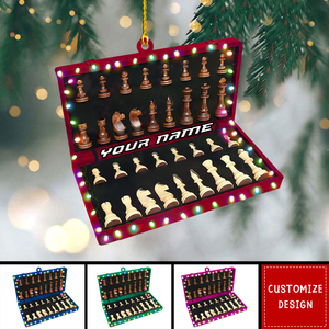 Personalized King and Queen Chess Christmas Ornament - Gift For Chess Player,Lovers