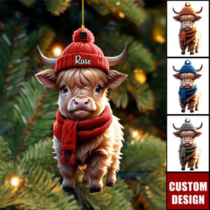 Personalized Highland Cow Scotland Ornament-Gift For Farmer-2024 New Release