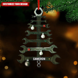 Personalized Wrench Tree Shape Christmas Ornament - 2024 New Release