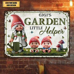 Grandma's Garden Little Helpers - Personalized Classic Metal Signs