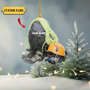 2024 New Release Personalized Rock Climbing Ornaments Acrylic Custom Climbing Ornament,Mountain Climbing Bag
