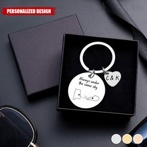 Long Distance Relationship-Personalized Keychain-Gift for Family, Friends