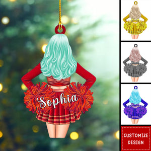 Cheerleading Pom pom Girl Personalized Ornaments