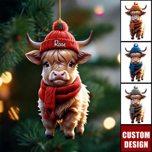 Personalized Highland Cow Scotland Ornament-Gift For Farmer-2024 New Release