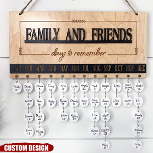 Days to Remember Farmhouse Calendar Birthday Personalozed Wall Hanging Calendars, Christmas Gift for Family and Friends