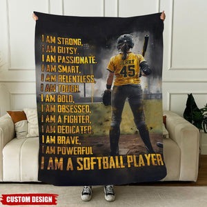 Personalized Softball Girl Blanket - Gift For Softball Lovers