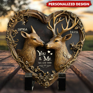 You & Me We Got This-Personalized Hunting Heart Shaped Stone-Couple Gift For Her,His