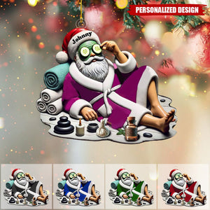 Personalized Spa Santa Christmas Ornament-Gift for Wellness and Self-Care Lovers-2024 New Release