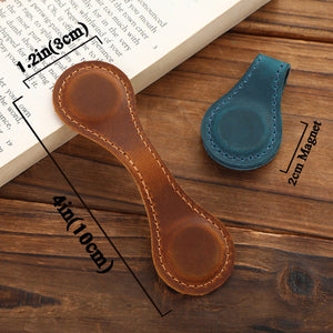 Personalized Leather Magnetic Bookmark - Reader Lover Gifts