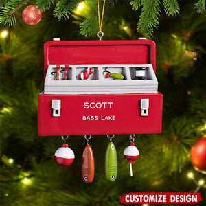 Personalized Fishing Tackle Box Christmas Ornament - Gift For Fishing Lovers
