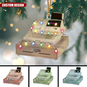 Personalized Cash Register Christmas Ornament - Gift For Cashier