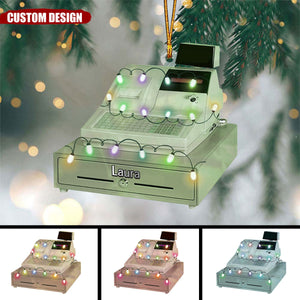 Personalized Cash Register Christmas Ornament - Gift For Cashier