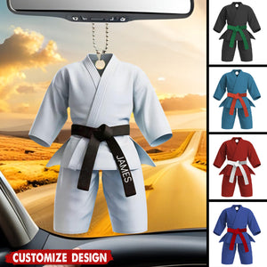 Black Belt Personalized Car Ornament - Gift For Karate,Jiu-Jitsu Lovers