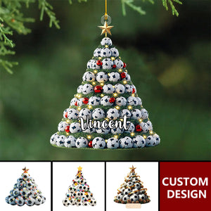 Personalized Soccer Christmas Tree Ornament Gift For Soccer Lover-2024 New Release