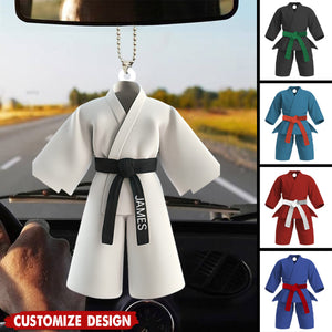 Black Belt Car Ornament - Personalized Gift For Karate,Jiu-Jitsu Lovers
