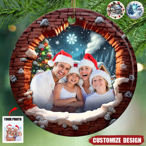 2024 New Release - Custom Photo Together Is The Best Gift Of All - Family Personalized Ceramic Round Shaped Ornament