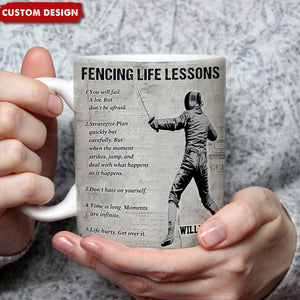 Personalized Fencing Life Lessons Mug-Gift For Fencing Lovers