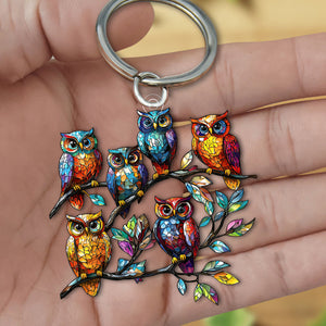 Colorful Owl Keychain-Perfect Gift for Animal Lovers, Friends, Family