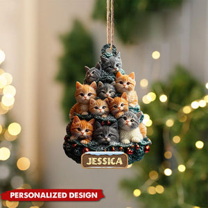 Personalized Cat Ornament-Gift For Cat Mom, Cat Lover-2024 New Release