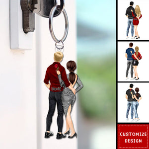 Personalized Acrylic Couple Keychain Gift For Wife,Husband