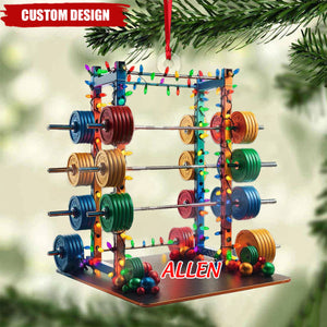 2024 New Release - Personalized Barbell Fitness Christmas Ornament, Gift For Gym Lover