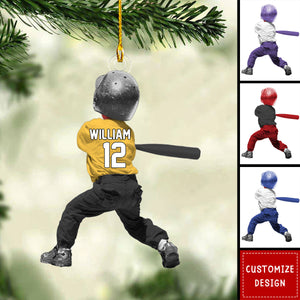 Personalized BaseBall Acrylic Christmas Ornament - BaseBall Ornament Gift For Kid