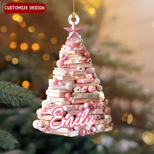 Personalized Christmas Book Tree Name Ornament-Gifts For Book Lover-2024 New Release