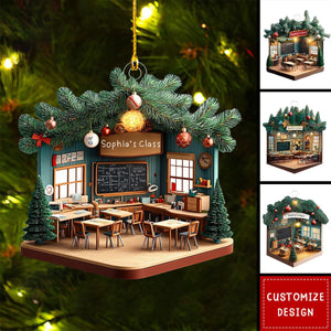 Personalized Teacher Classroom Christmas Ornament - Gift For Teacher