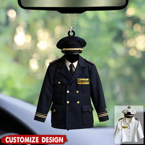 Personalized Pilot Uniform Car Ornament - Gift For Pilot