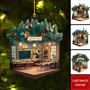 Personalized Teacher Classroom Christmas Ornament - Gift For Teacher