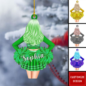 Cheerleading Pom pom Girl Personalized Ornaments